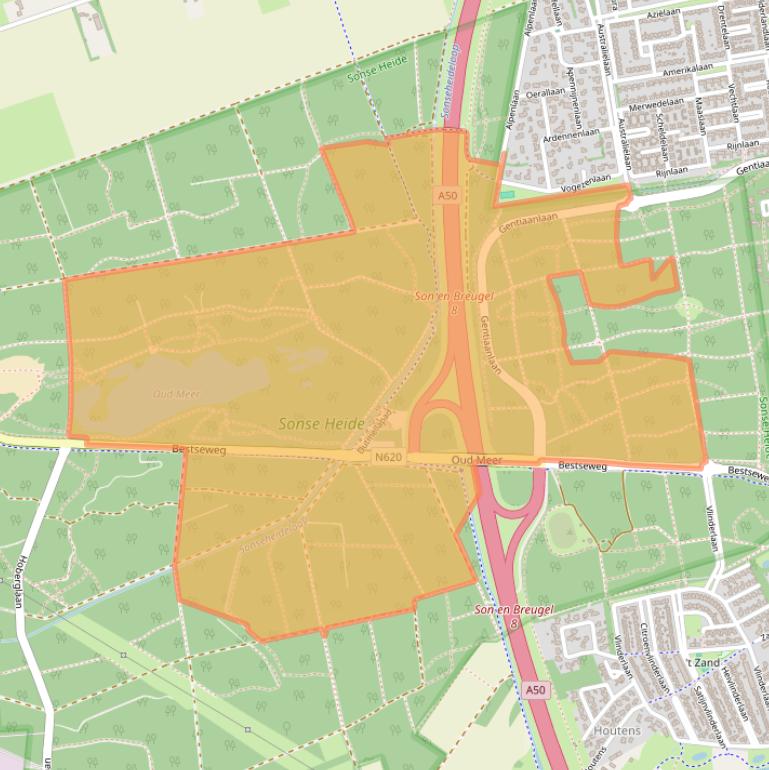 Kaart van postcodegebied 5691NN.