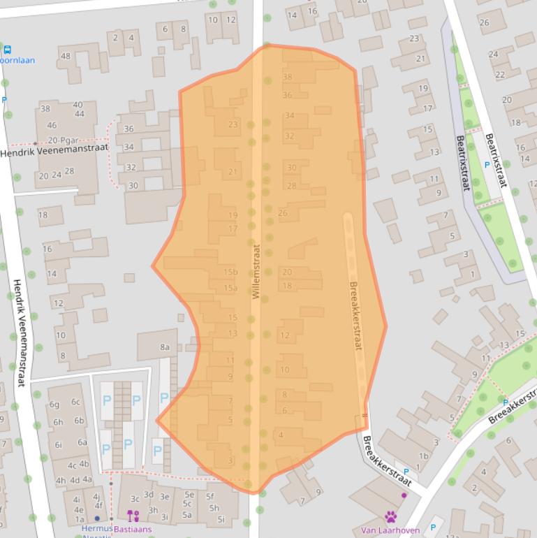 Kaart van postcodegebied 5691TR.