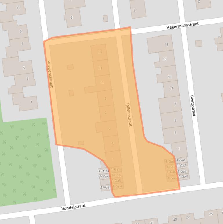 Kaart van postcodegebied 5691XL.