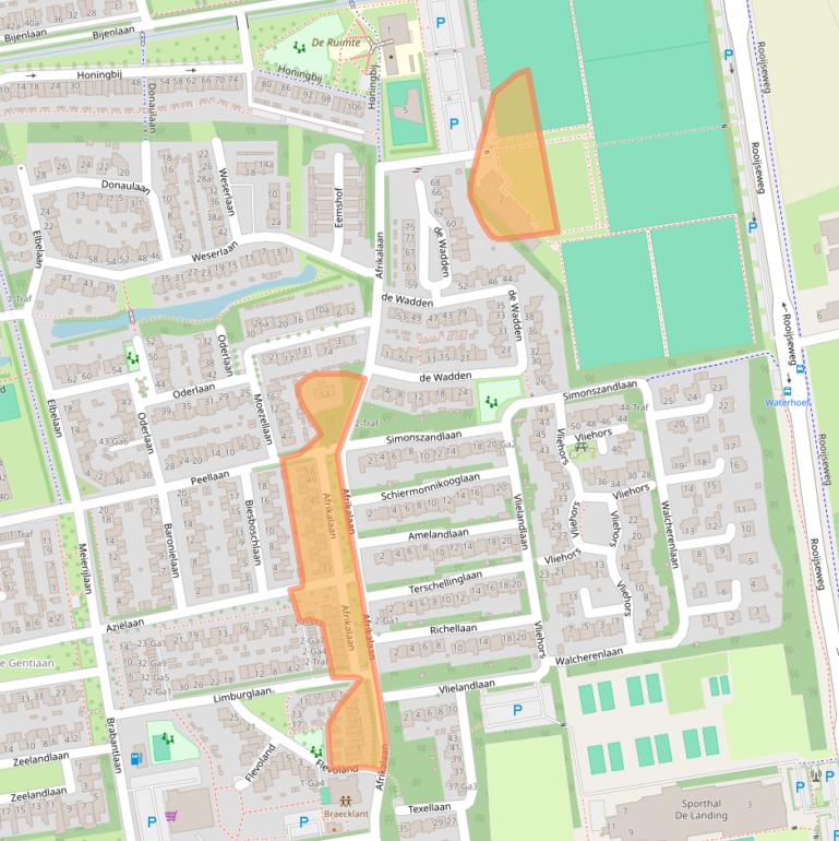 Kaart van postcodegebied 5691ZH.