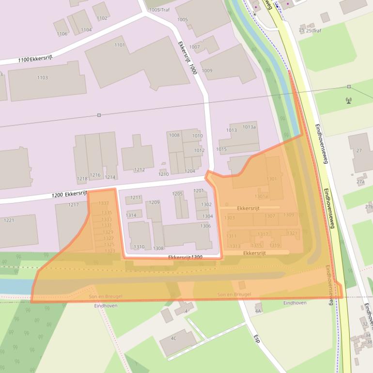 Kaart van postcodegebied 5692AJ.