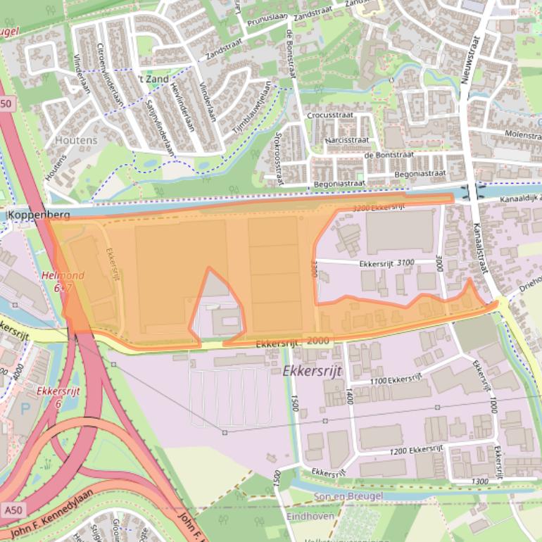 Kaart van postcodegebied 5692BA.