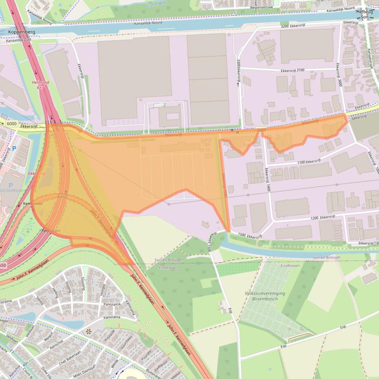 Kaart van postcodegebied 5692BB.