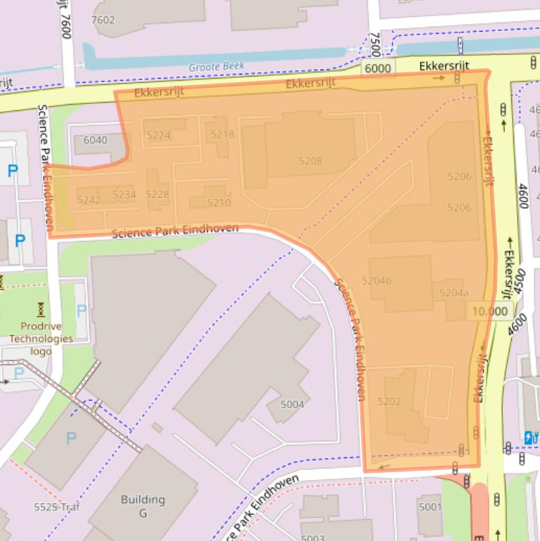 Kaart van postcodegebied 5692EG.