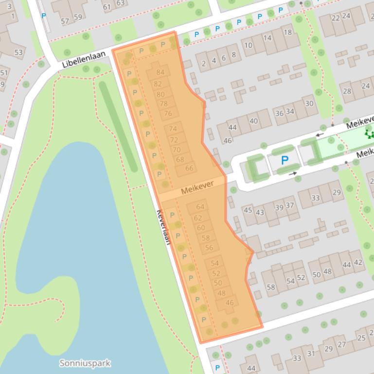 Kaart van postcodegebied 5692VV.