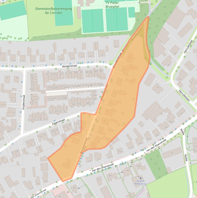 Kaart van postcodegebied 5694AW.