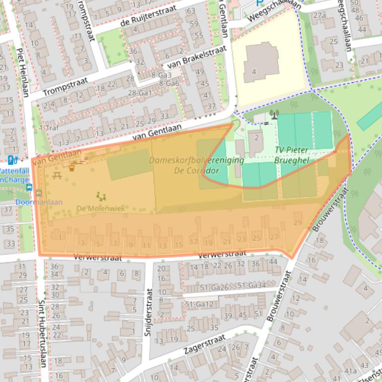 Kaart van postcodegebied 5694AX.