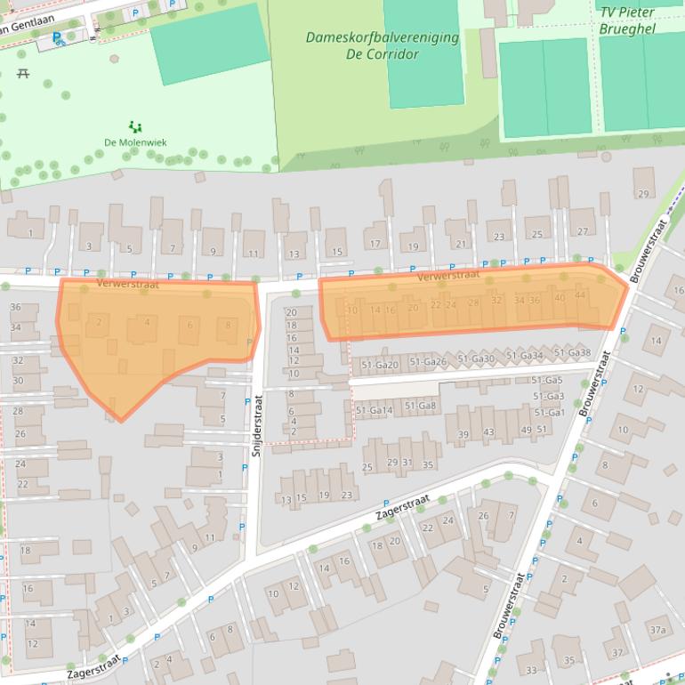 Kaart van postcodegebied 5694AZ.