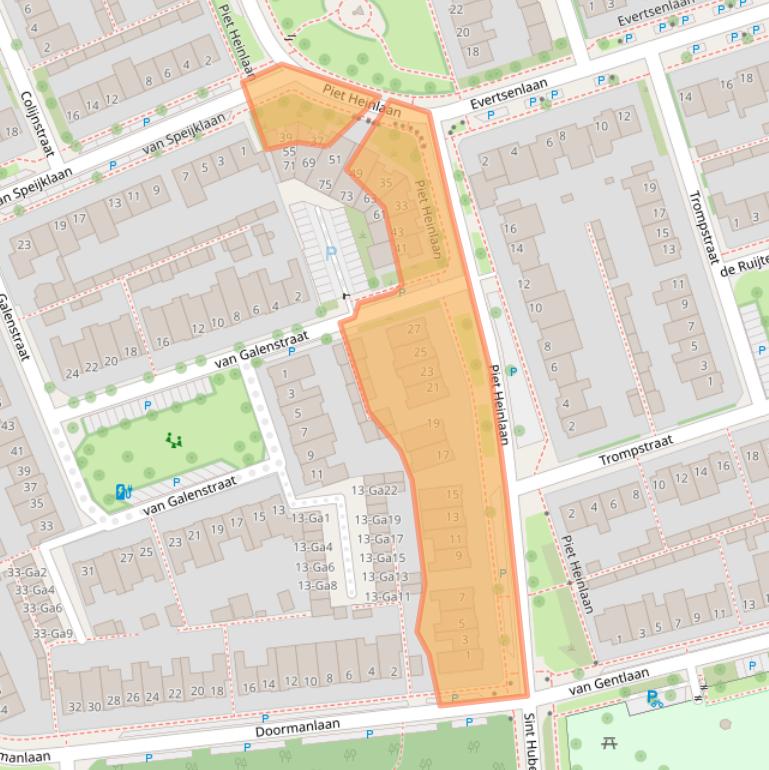 Kaart van postcodegebied 5694CA.