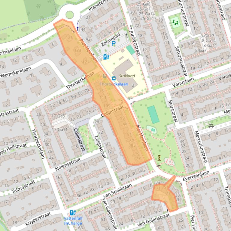 Kaart van postcodegebied 5694CB.
