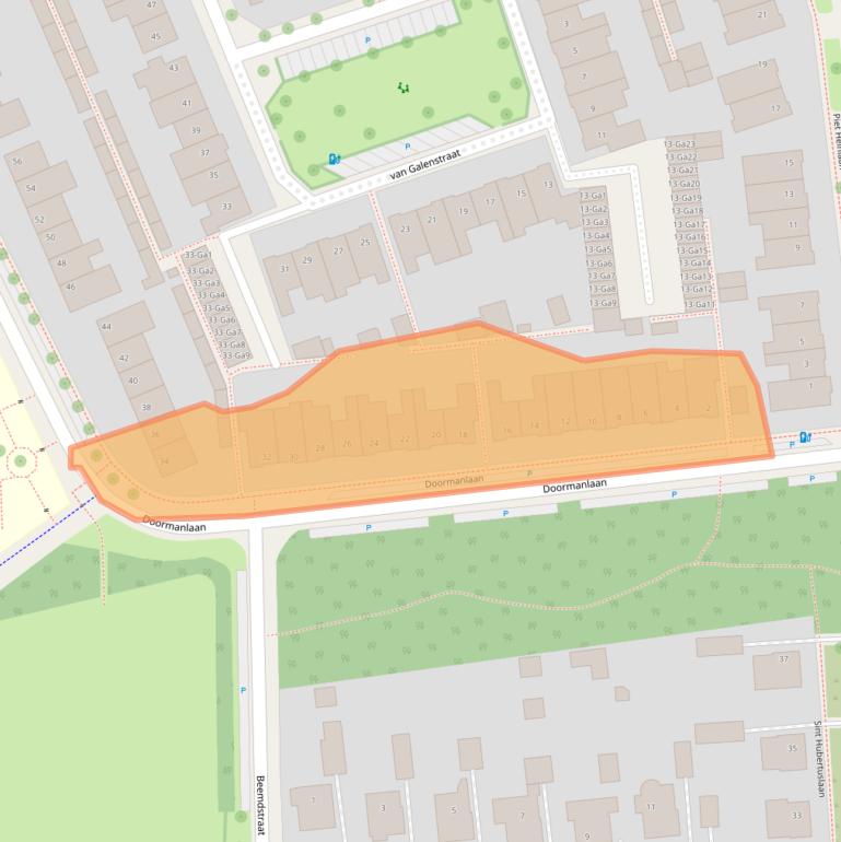 Kaart van postcodegebied 5694EB.