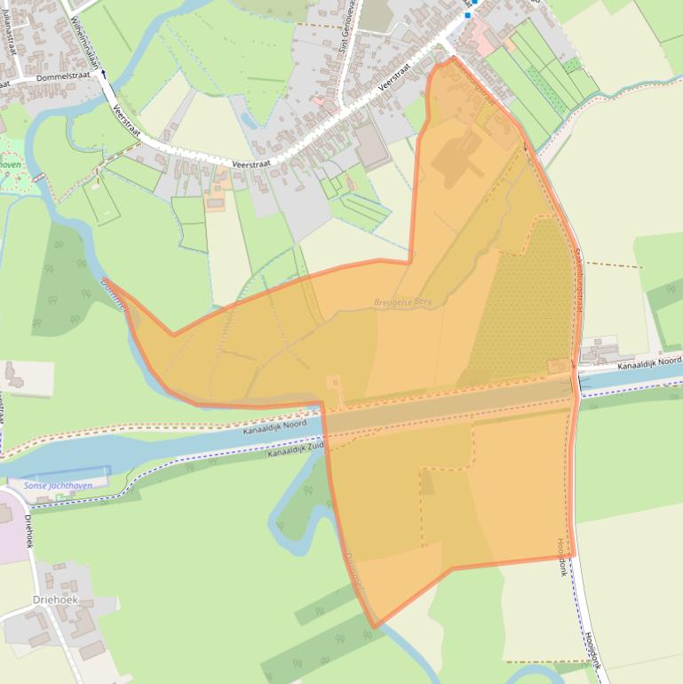 Kaart van postcodegebied 5694NB.