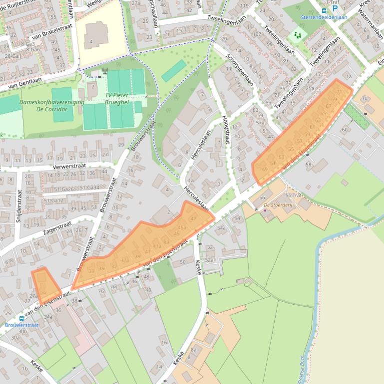 Kaart van postcodegebied 5694NE.