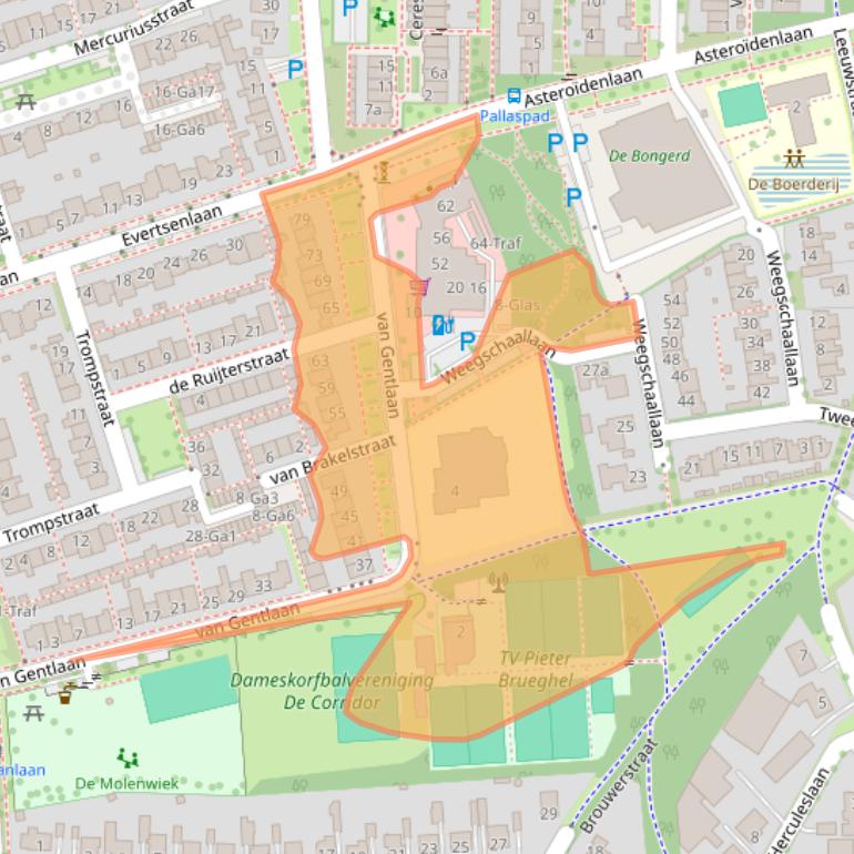 Kaart van postcodegebied 5694SC.