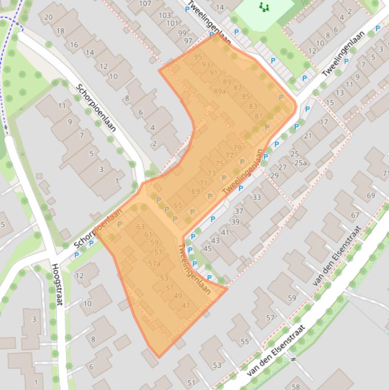 Kaart van postcodegebied 5694VD.