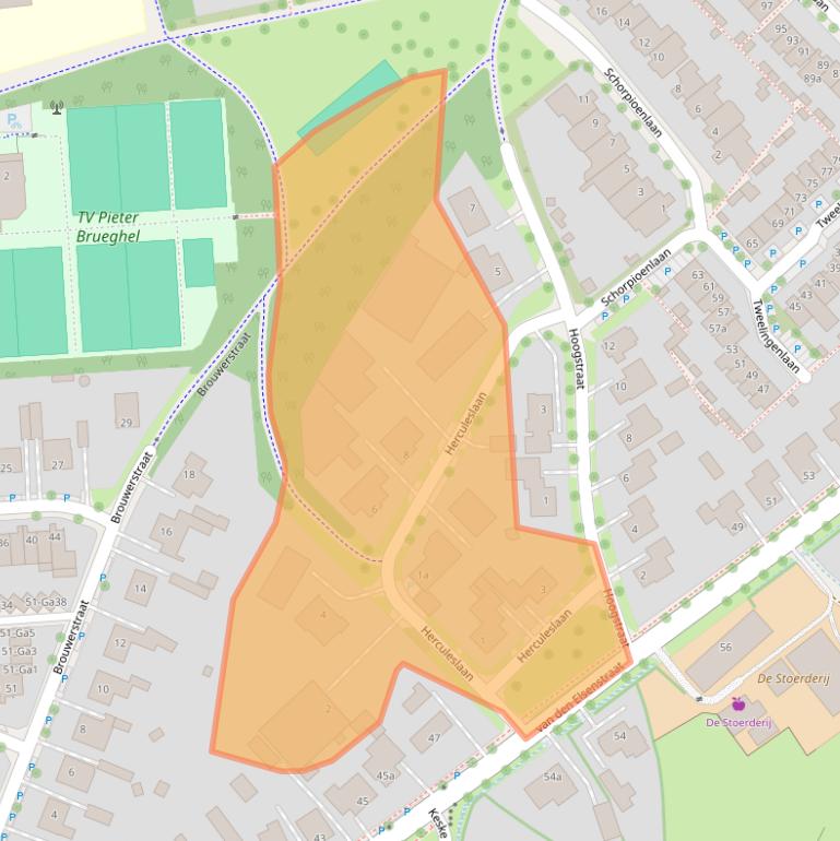 Kaart van postcodegebied 5694VP.