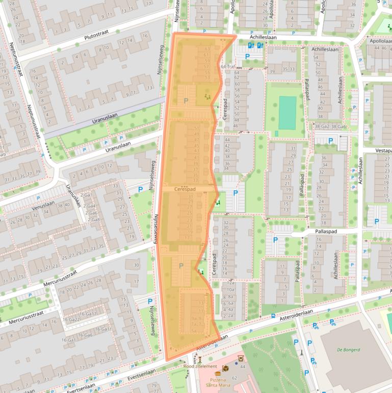 Kaart van postcodegebied 5694WB.