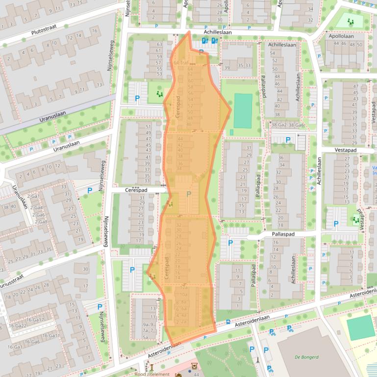 Kaart van postcodegebied 5694WC.