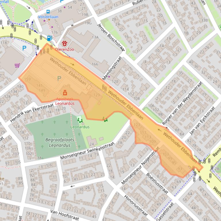Kaart van postcodegebied 5701AH.