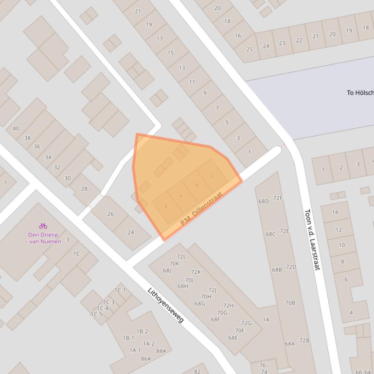 Kaart van postcodegebied 5701AZ.