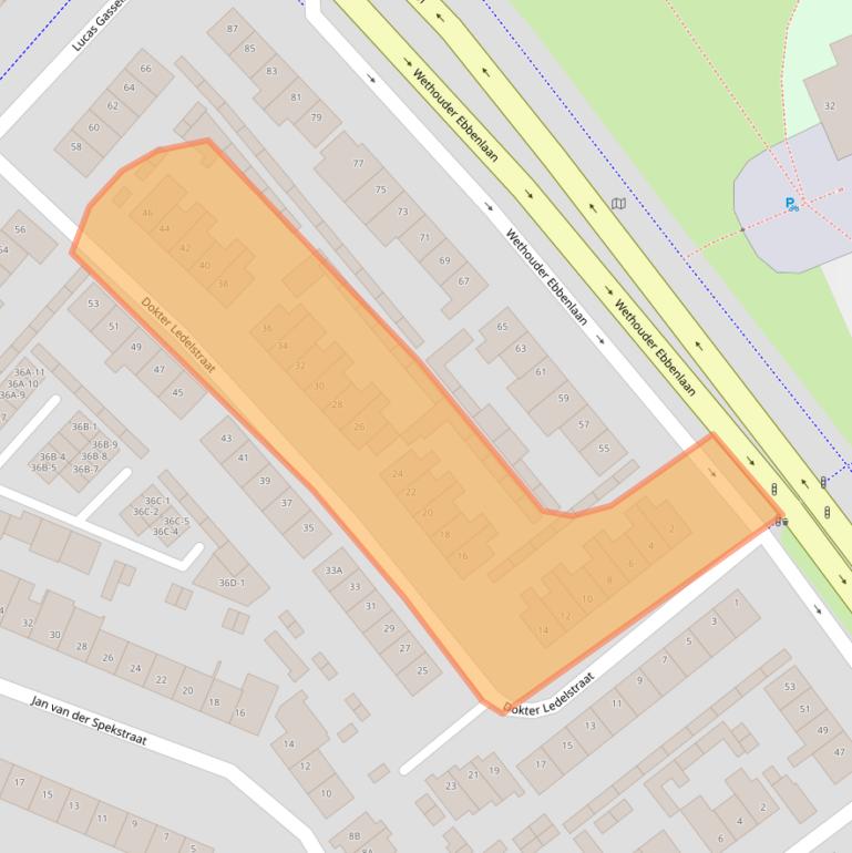 Kaart van postcodegebied 5701BV.