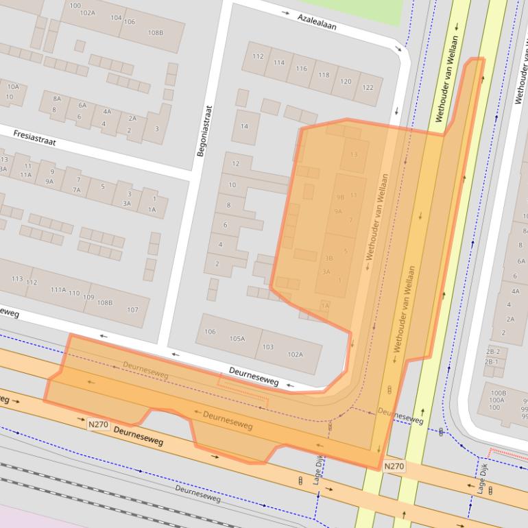 Kaart van postcodegebied 5701CC.