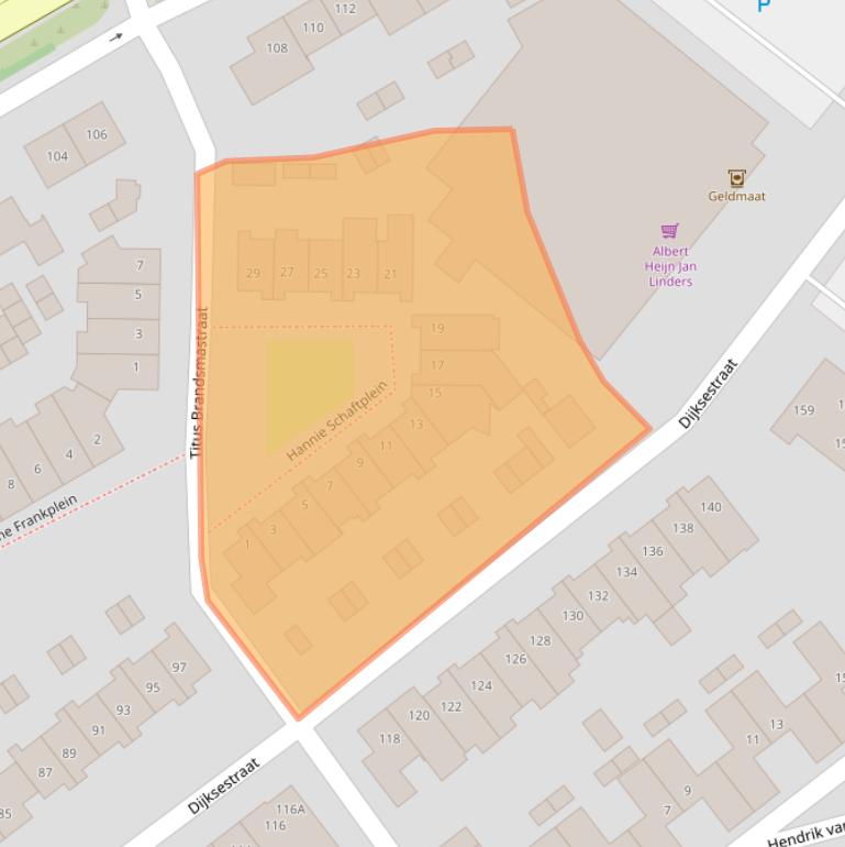 Kaart van postcodegebied 5701DA.