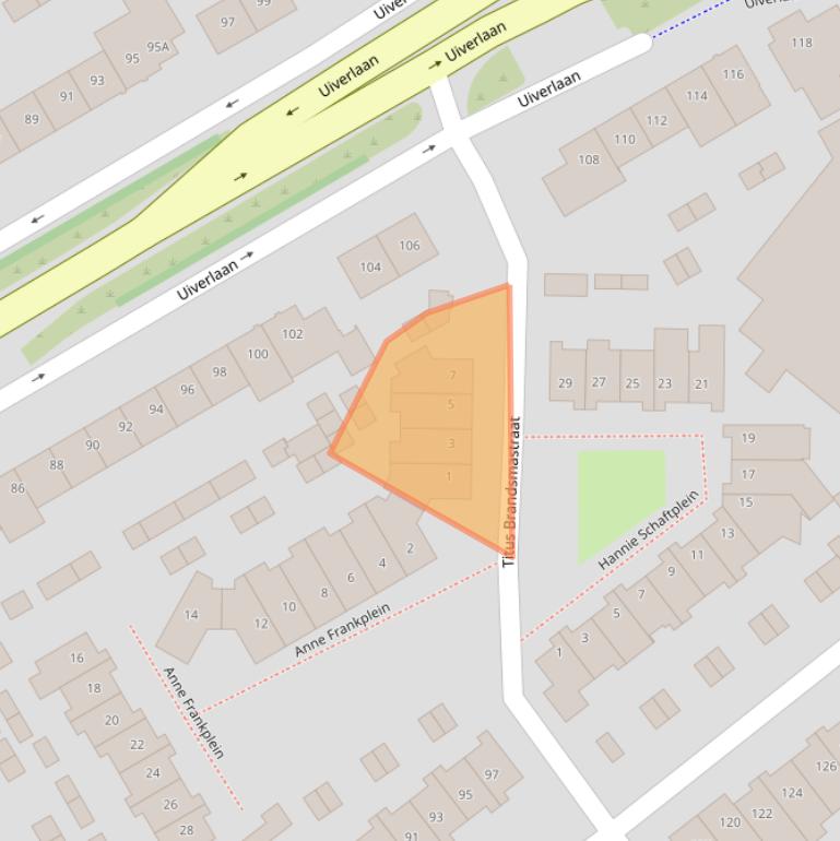 Kaart van postcodegebied 5701DC.