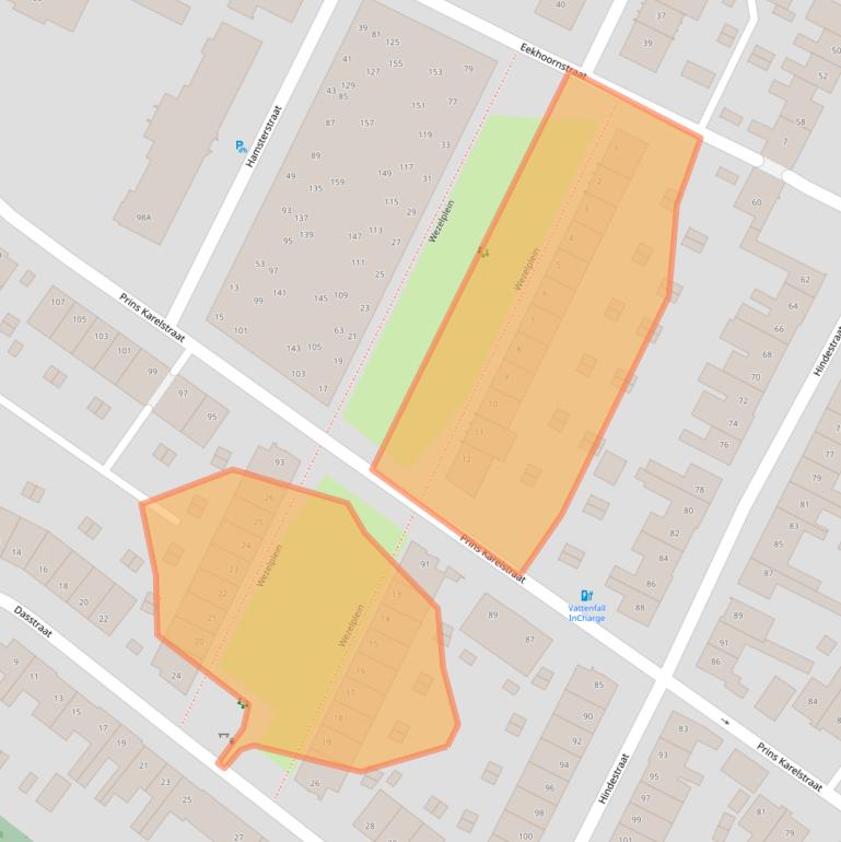Kaart van postcodegebied 5701DD.
