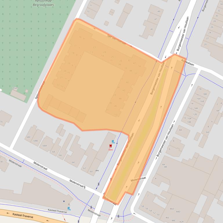 Kaart van postcodegebied 5701DJ.