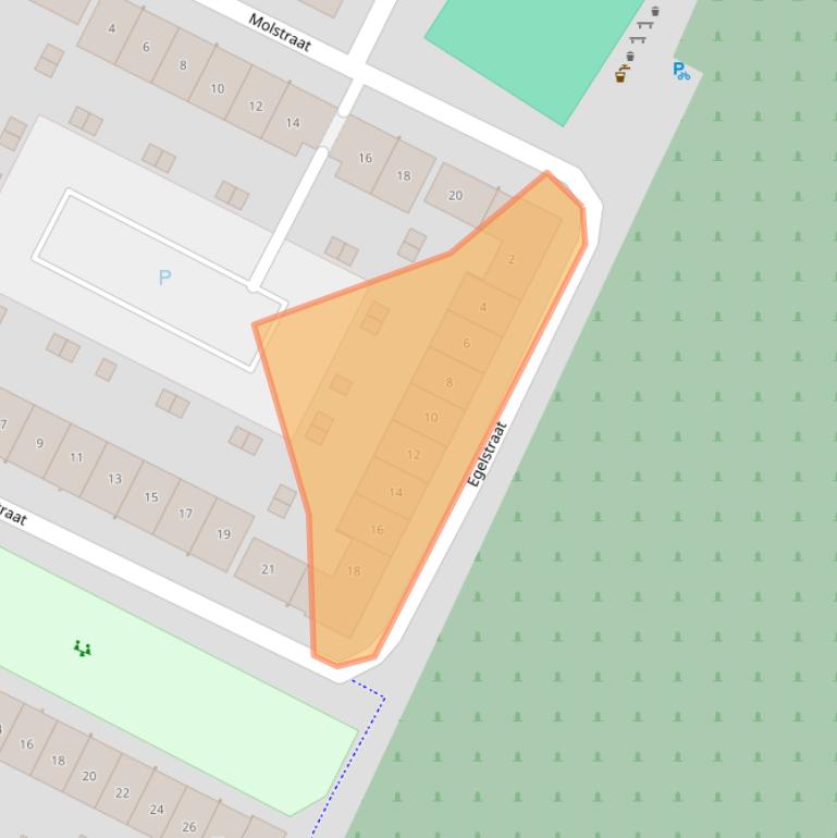 Kaart van postcodegebied 5701DK.