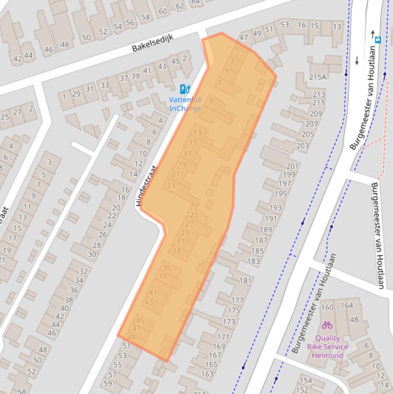 Kaart van postcodegebied 5701GN.