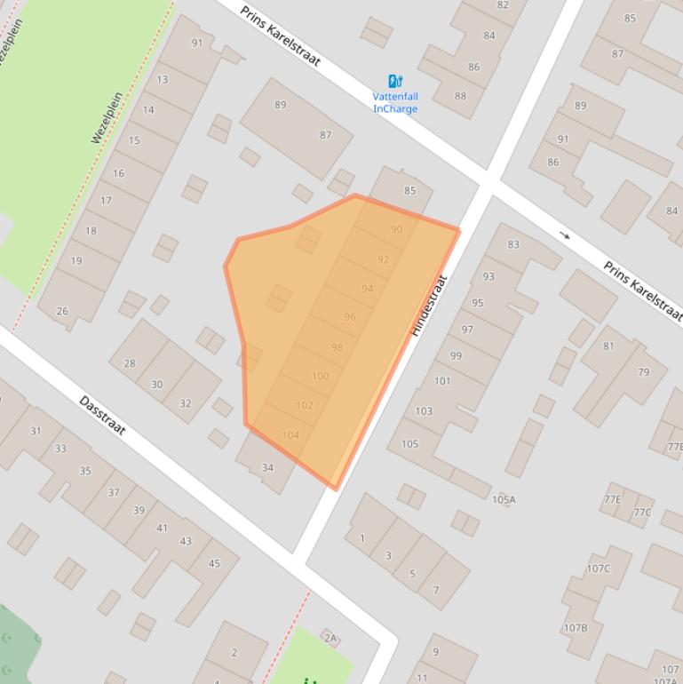 Kaart van postcodegebied 5701GV.