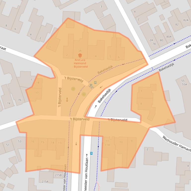 Kaart van postcodegebied 5701GW.