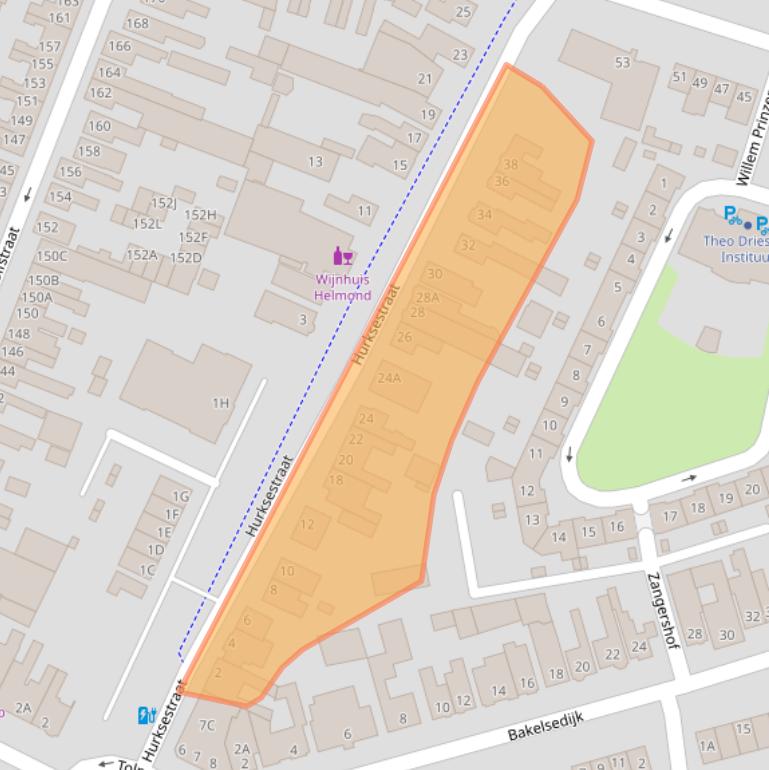 Kaart van postcodegebied 5701GZ.