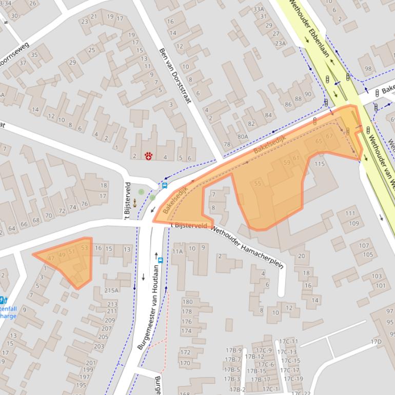 Kaart van postcodegebied 5701HB.