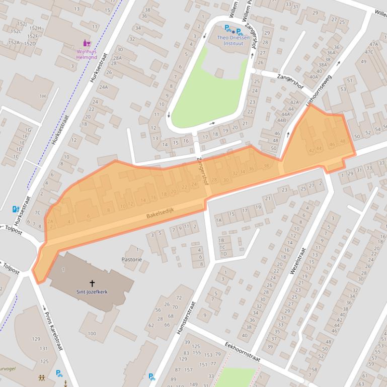 Kaart van postcodegebied 5701HC.