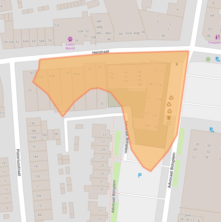 Kaart van postcodegebied 5701HJ.