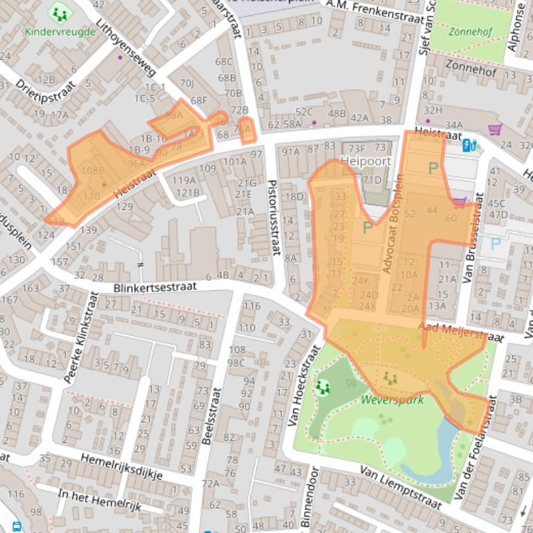 Kaart van postcodegebied 5701HR.