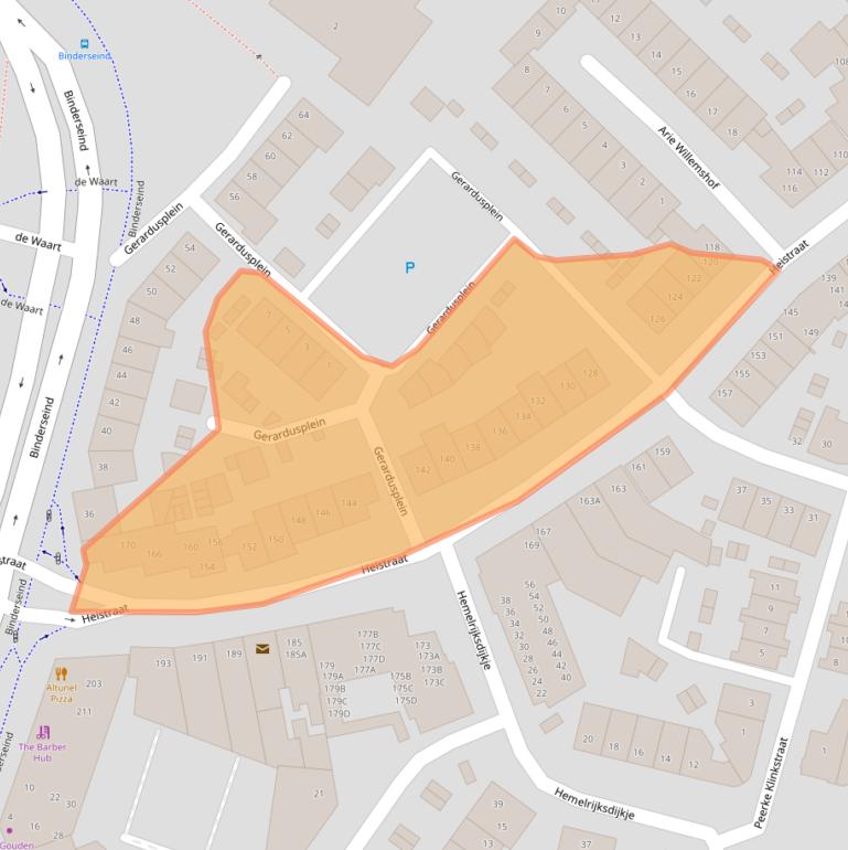 Kaart van postcodegebied 5701HS.