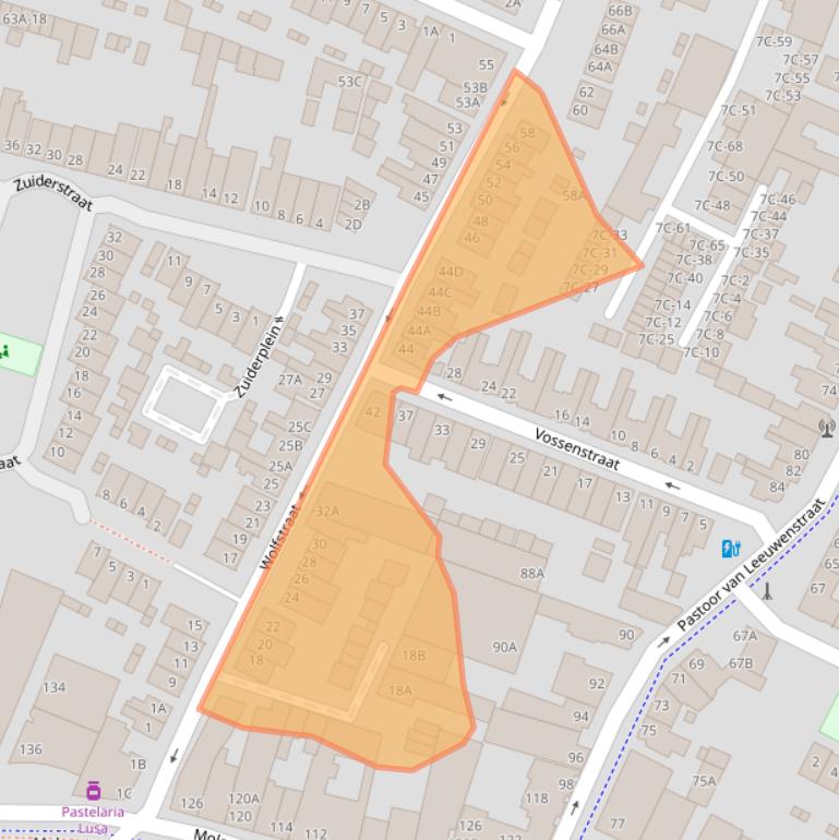 Kaart van postcodegebied 5701JE.