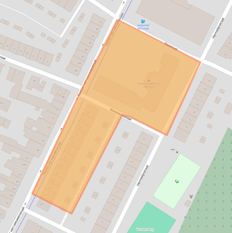 Kaart van postcodegebied 5701JS.