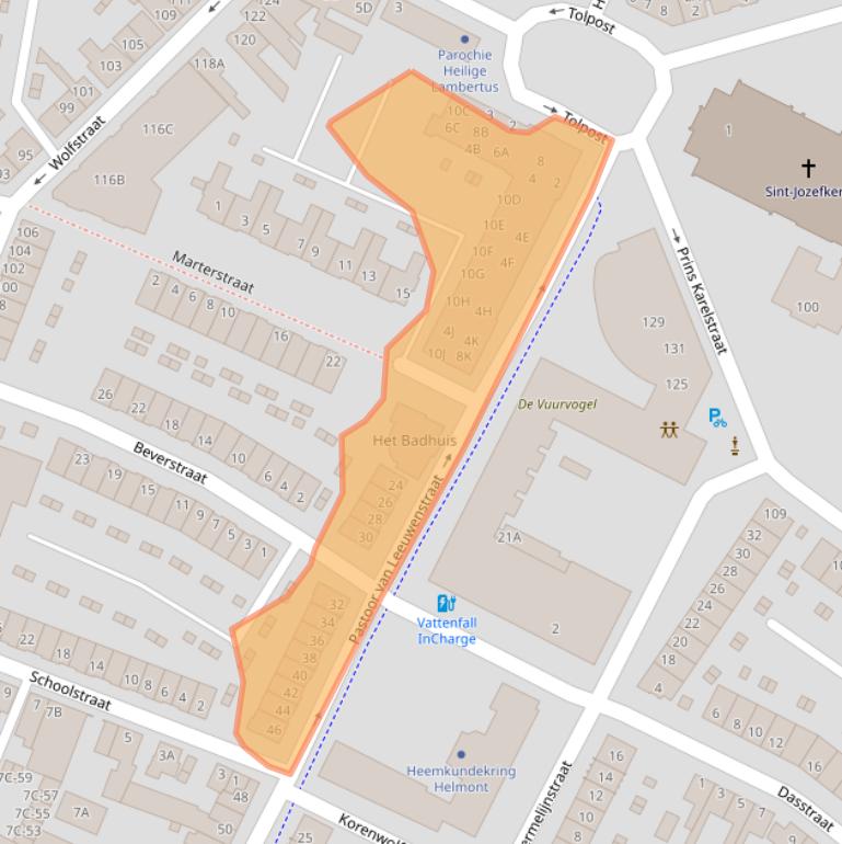 Kaart van postcodegebied 5701JV.