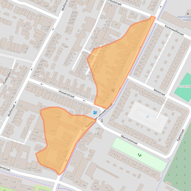 Kaart van postcodegebied 5701JW.