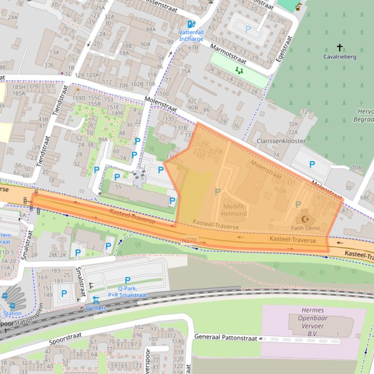 Kaart van postcodegebied 5701KB.