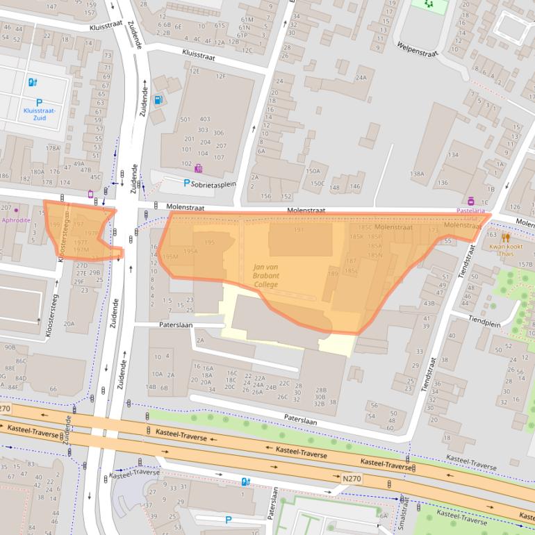 Kaart van postcodegebied 5701KD.