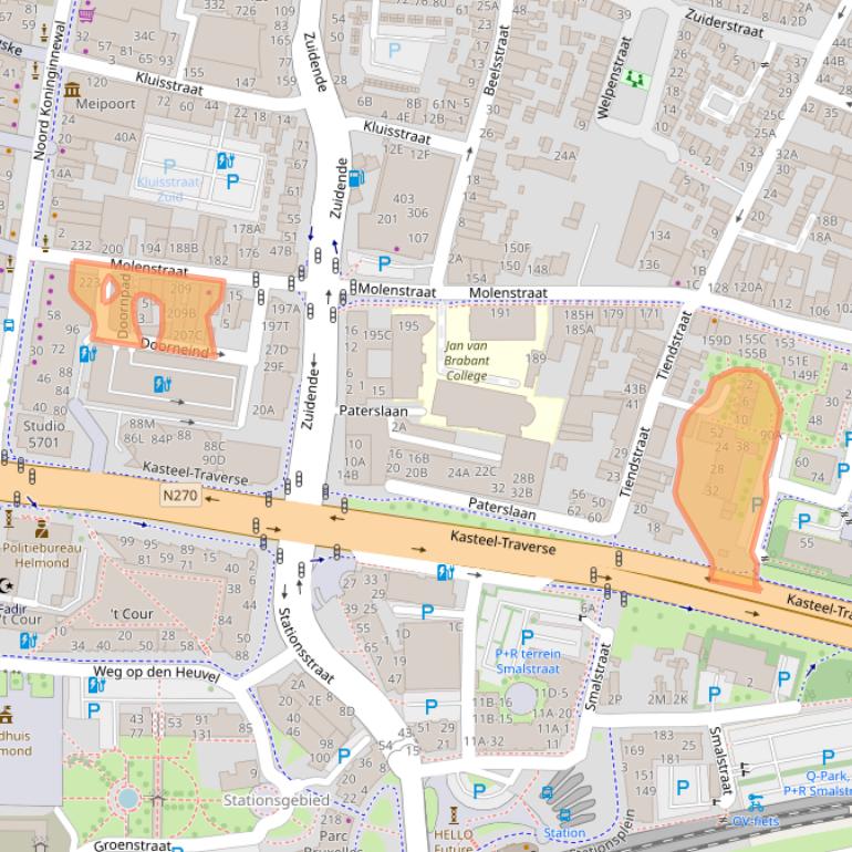 Kaart van postcodegebied 5701KE.