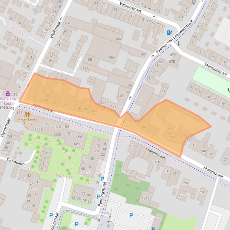 Kaart van postcodegebied 5701KJ.