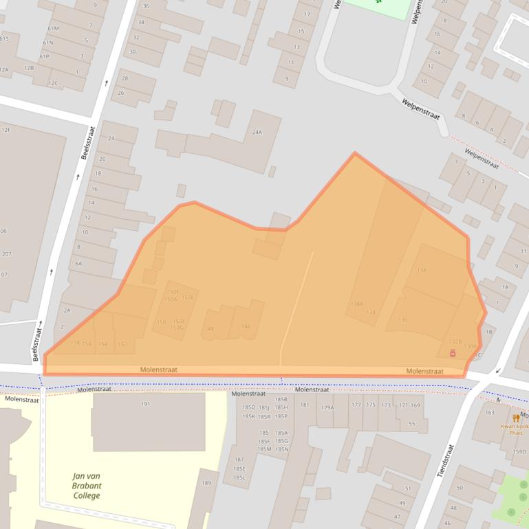 Kaart van postcodegebied 5701KK.