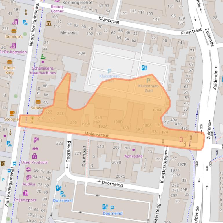 Kaart van postcodegebied 5701KL.